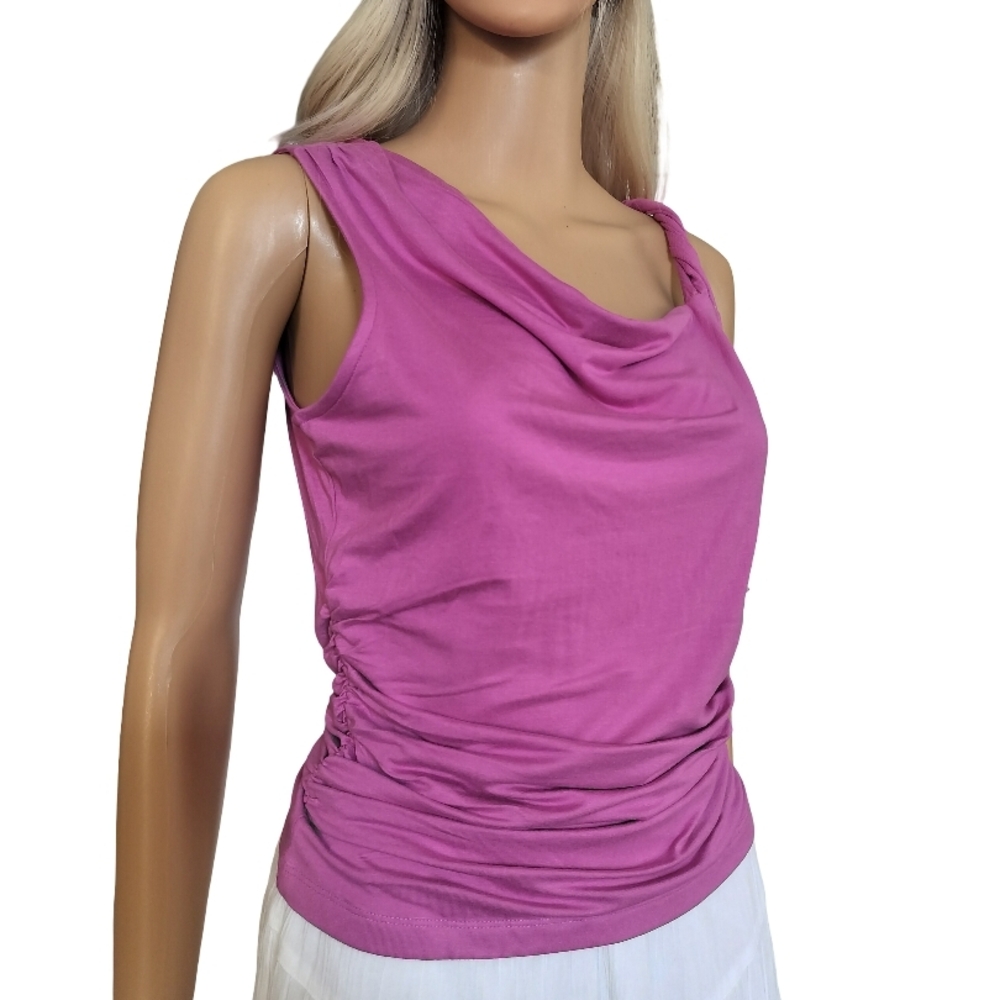 INC International Concepts Fuchsia Drape Neck Camisole Top Size S NWT - Picture 2 of 7